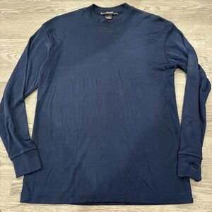 Navy Blue Syllables Long Sleeve Knit Crew Neck Thermal Shirt | Size M